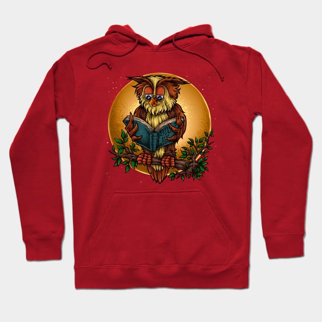 Wise Owl Illustration Hoodie by Mako Design 